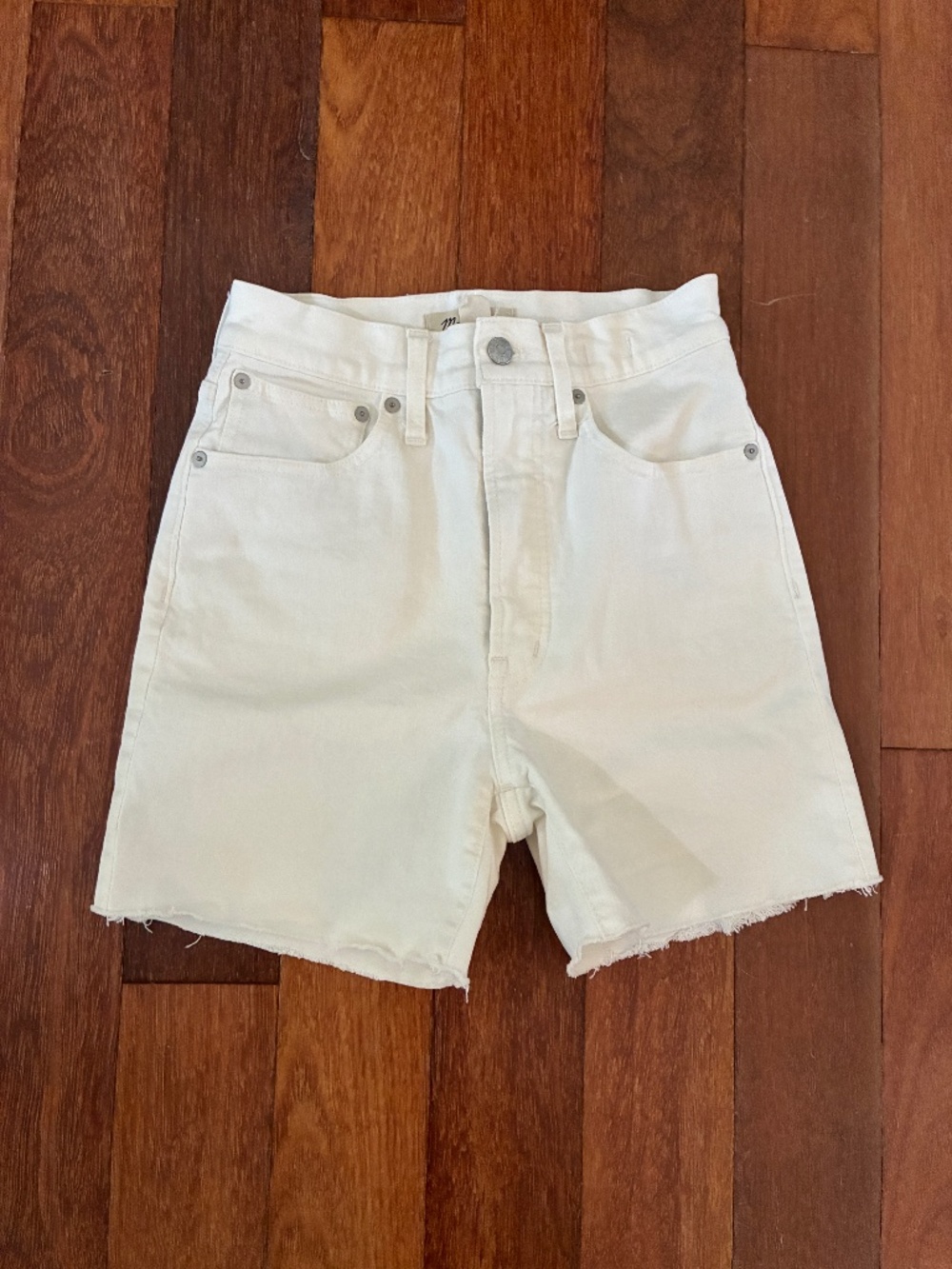 Madewell Tile White Denim Shorts 24